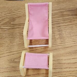 Vintage 1980s Barbie Patio Chair And Ottoman Set